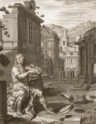 Amphion construit les murs de Thèbes par la musique de sa lyre, 1731